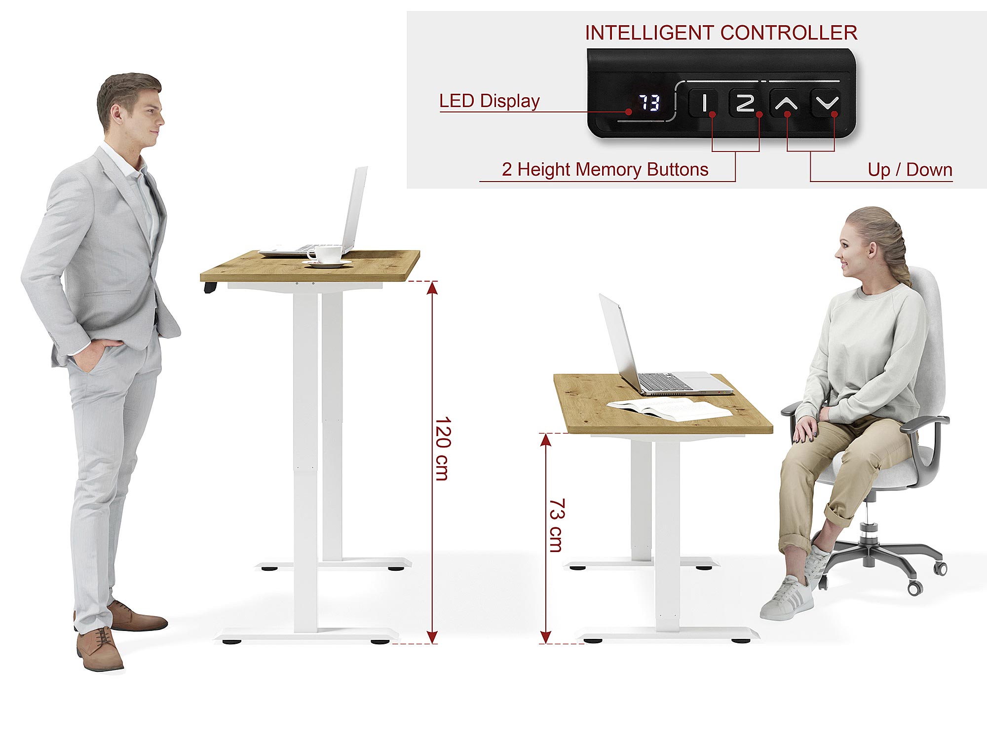 Elektryczne biurko z regulacją wysokości i minimalistycznym designem
