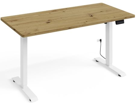 Drewniane biurko z regulacją wysokości do przestronnego biura