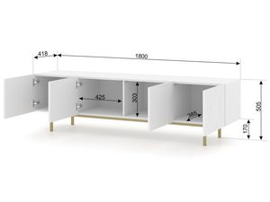 Miniatura 6 - Moderní komoda ve stylu glamour, bílé čela z geometrycznym wzorem