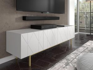 Miniatura 2 - Moderní komoda s bílými čely a geometrycznym wzorem, glamour styl