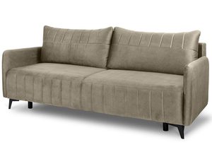 Miniaturka 1 - Beżowa sofa z szerokim siedziskiem do przestronnego salonu