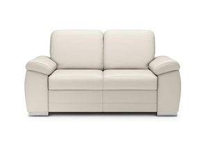 Miniaturka 1 - Sofa dwuosobowa z jasnej skóry ekologicznej, elegancki design
