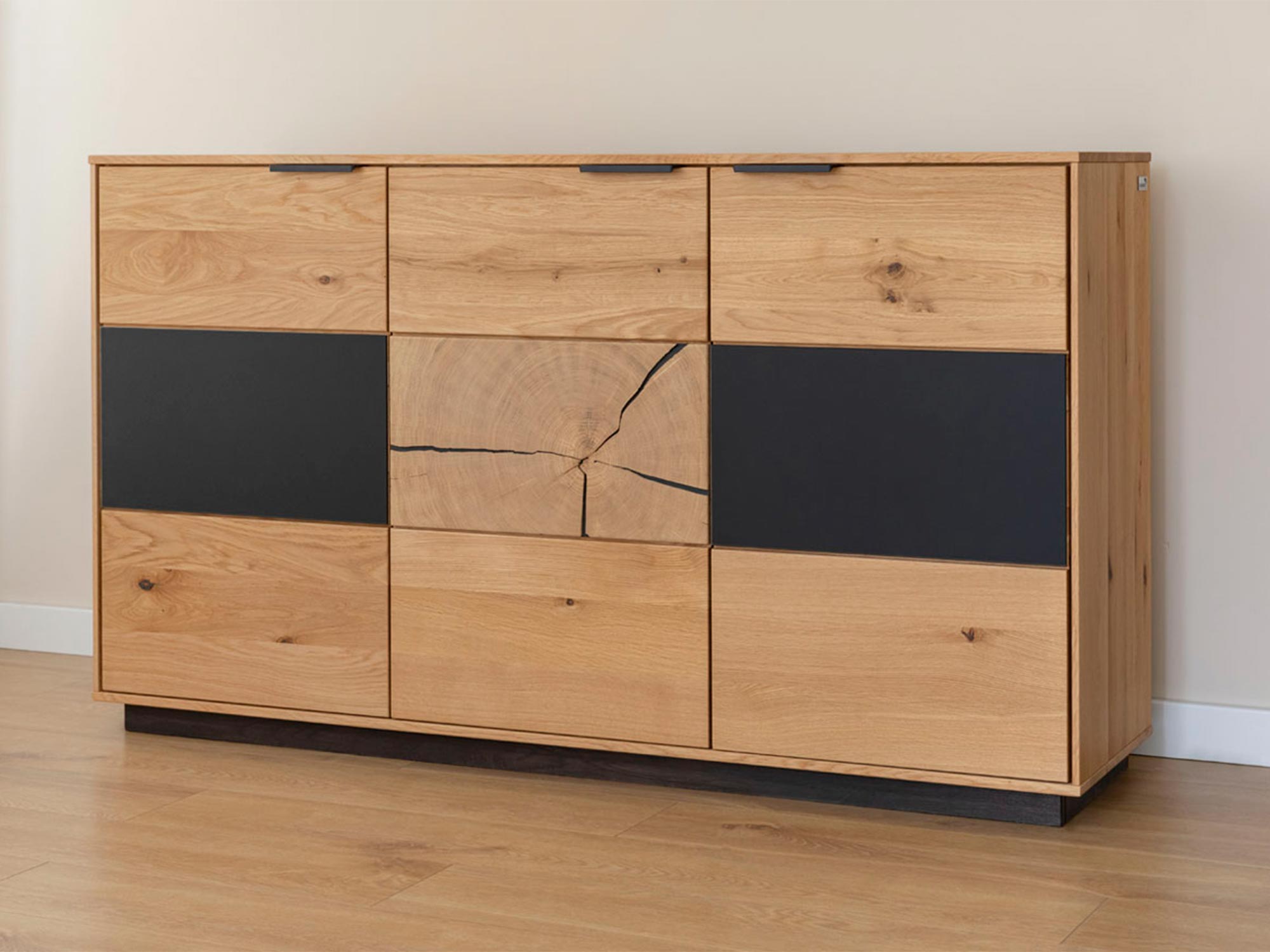 Komoda z litego drewna dębowego w stylu loftowym