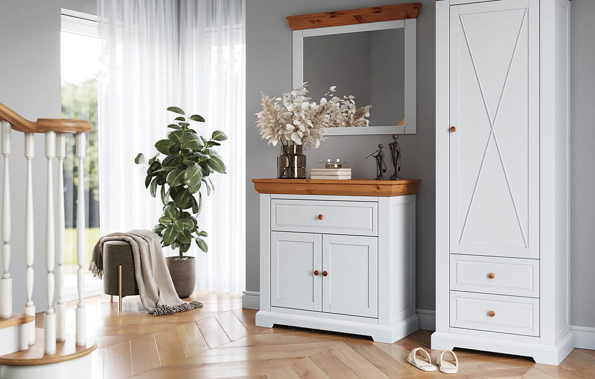 Zestaw mebli drewnianych do przedpokoju