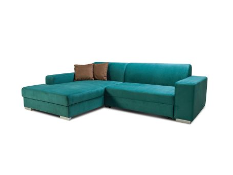 Nowoczesny narożnik w kolorze turkusowym