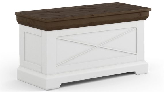 Miniaturka 6 - Praktyczna biała szafka z drewnianym blatem do przedpokoju