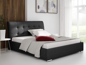 Miniatura 3 - Antracytowe postel z prošitím – elegantní forma, bílé polštáře.