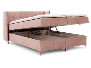 Miniatura 1 - Elegantní růžové čalouněná postel z otevřeným pojemnikiem