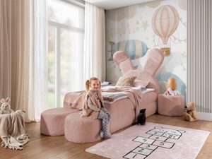 Miniaturka 8 - Dziewczęce łóżko dziecięce w stylu skandynawskim z różową dekoracją