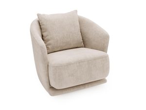Miniaturka 5 - Beżowy fotel obrotowy z dwoma poduszkami w minimalistycznym stylu
