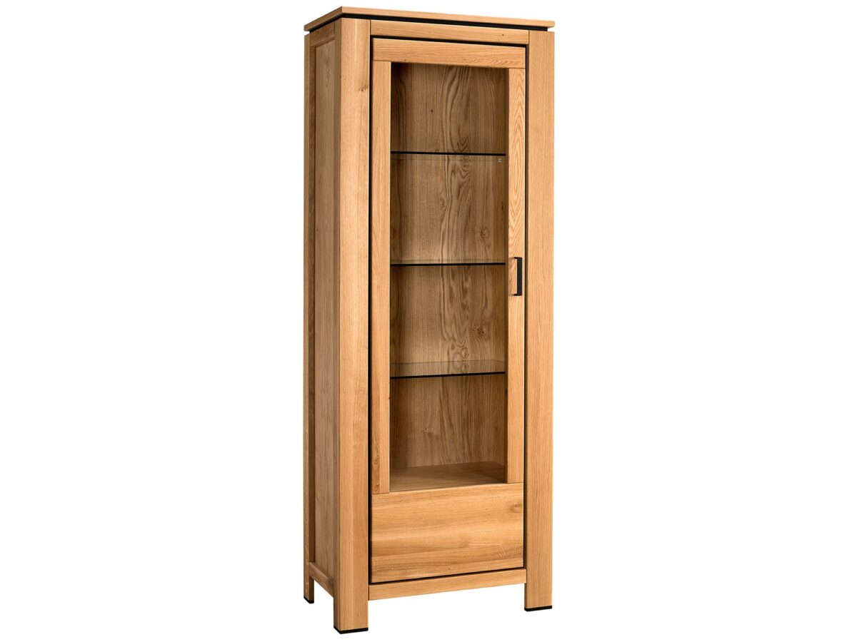 Vitrine links aus massiver Eiche natur GRACIA Typ 10