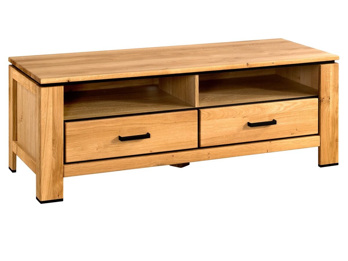 Kleines TV-Lowboard aus massiver Eiche natur GRACIA Typ 23
