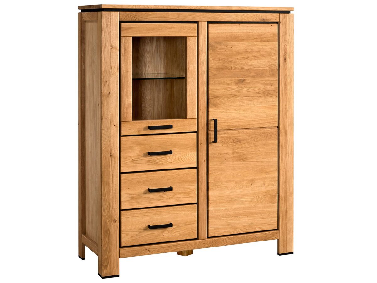 Moderne Vitrine Massivholz Eiche Natur Gracia Typ 45
