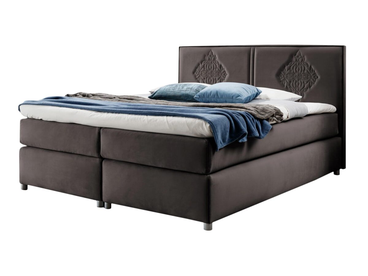 Rustikales Polster-Boxspringbett mit Matratze Roca