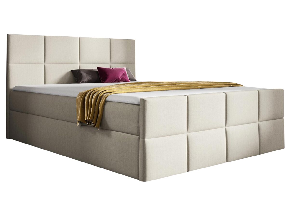 Doppel-Boxspringbett gesteppt Cappuccino Lux