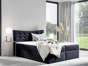 Miniatura 6 - Grafitové čalouněná postel z elegantním čelem