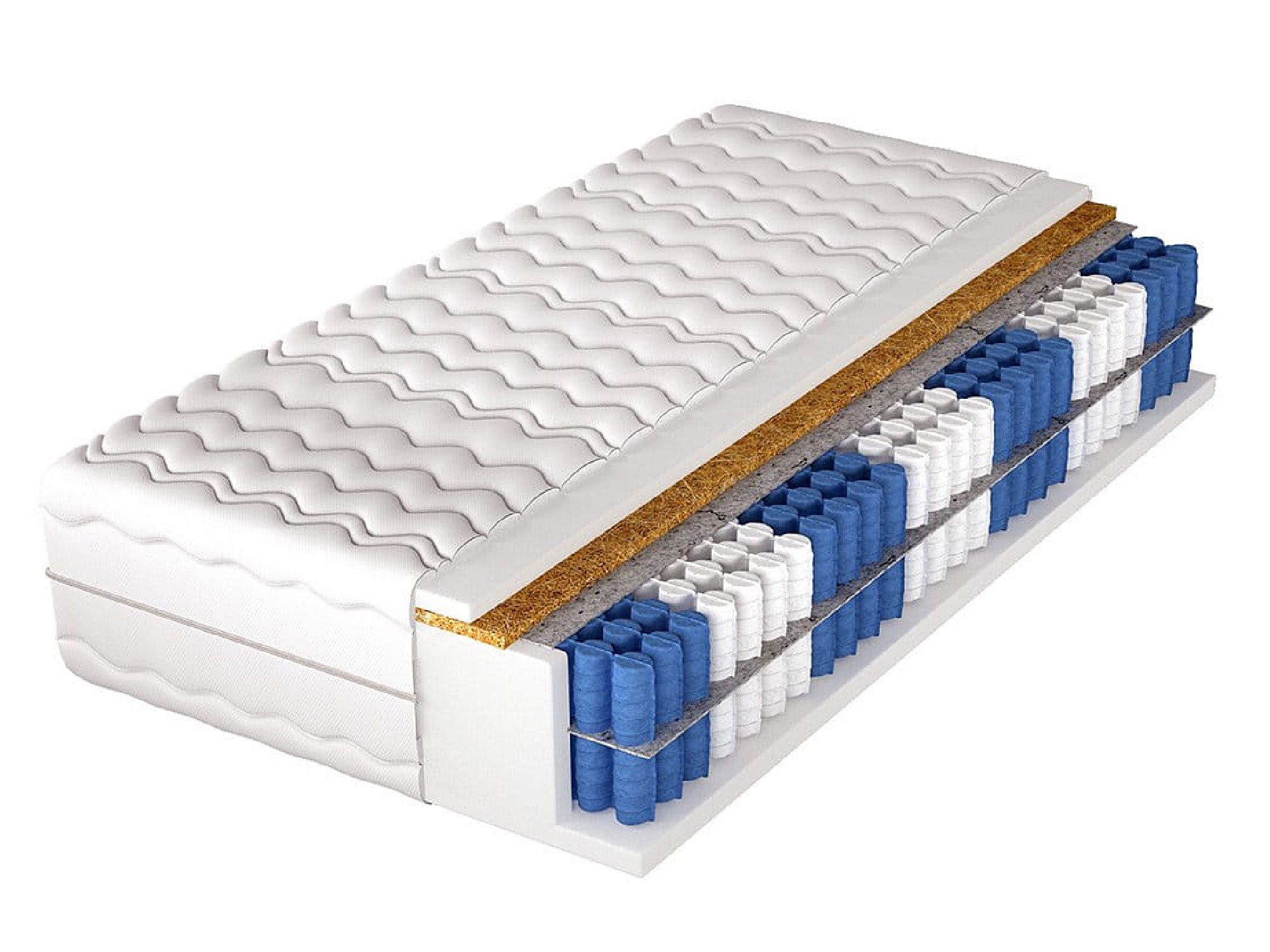Materac kieszeniowy z wielostrefową budową do nowoczesnych łóżek