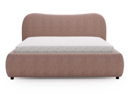 Różowe łóżko z miękkim zagłówkiem