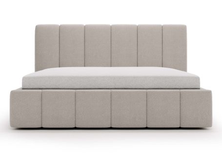 Klasyczne Szare Łóżko Tapicerowane z Zagłówkiem Pikowanym ELBASIC