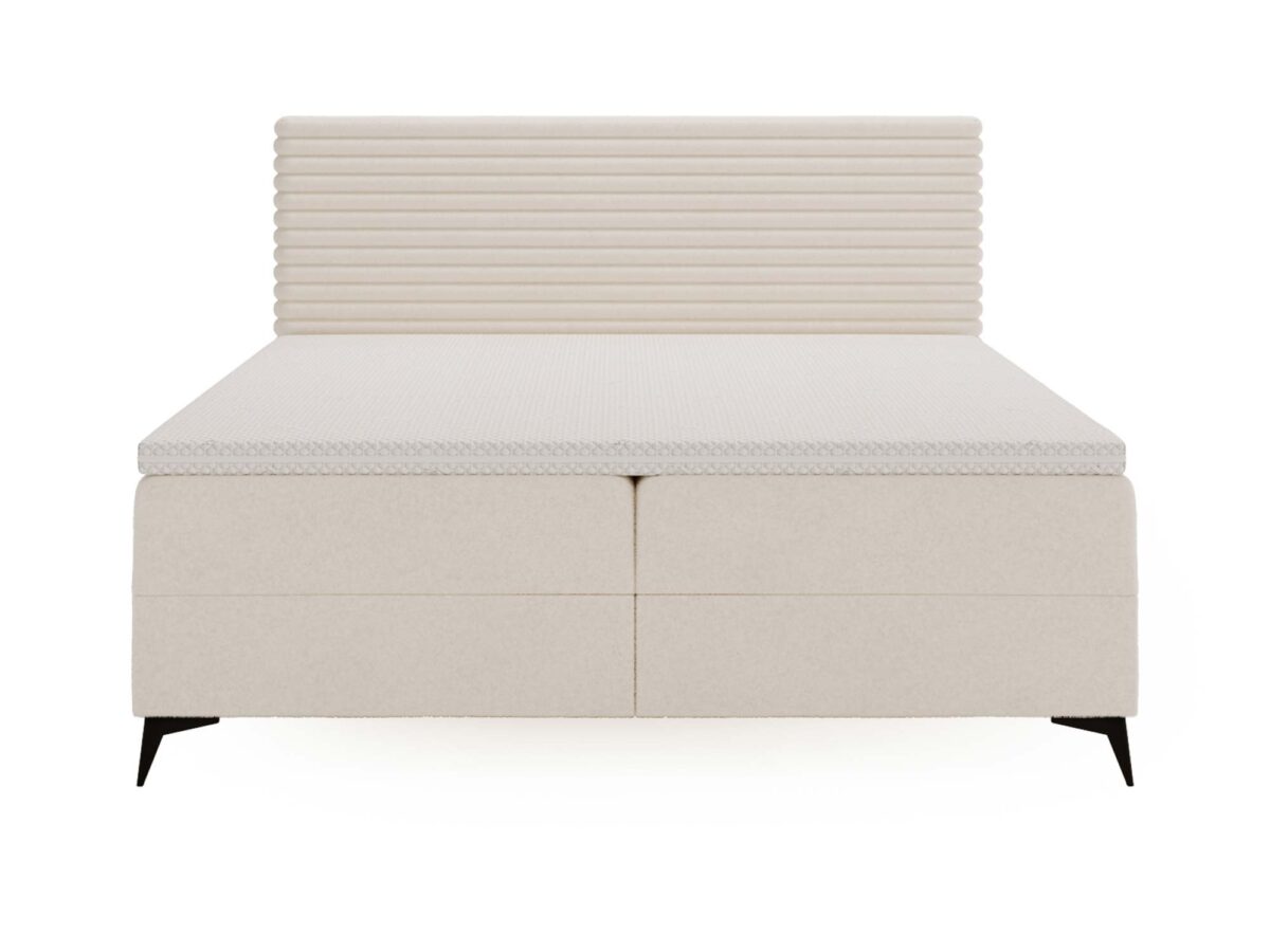 Weißes Doppel-Boxspringbett mit Bettkasten LILIA