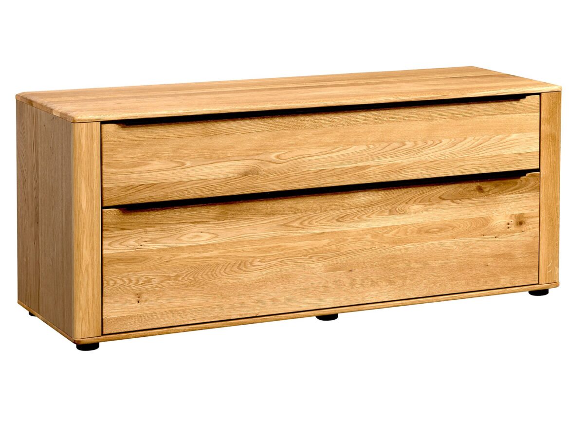 Kleines TV-Lowboard aus Massiveiche in Eiche Natur Shine Typ 21
