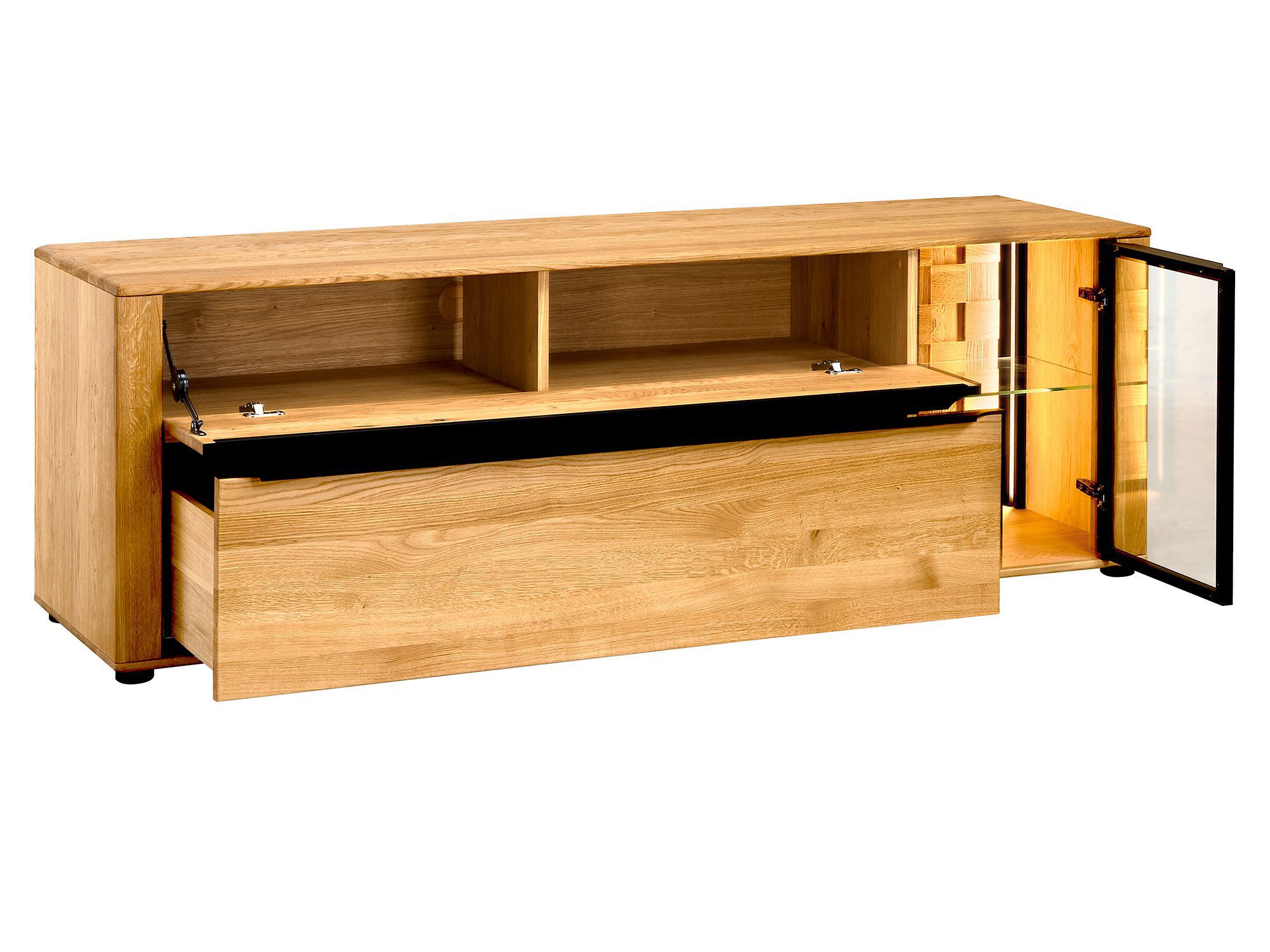 Szafka RTV z otwartym frontem i półkami na sprzęt