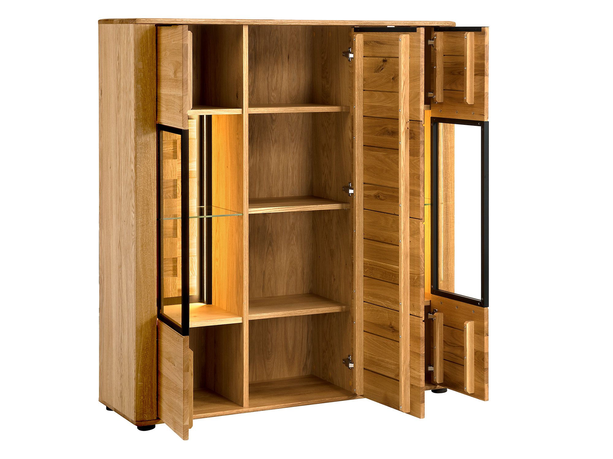 Komoda z litego drewna z oświetleniem