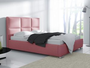 Miniatura 5 - Růžové postel z przeszyciem a čalouněným čelem ve stylu soft glam