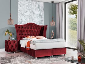 Miniatura 8 - Červené postel glamour z vysokým, prošívaným čelem v ložnici