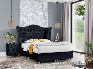 Miniatura 6 - Černé postel do ložnice s vysokým čelem ve stylu glamour