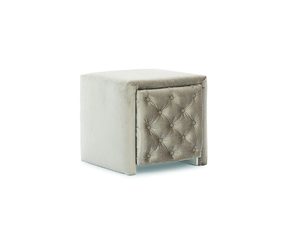 Miniatúra 6 - Nočný stolík prešívaný vo svetlobéžovej farbe so zásuvkou, štýl glamour