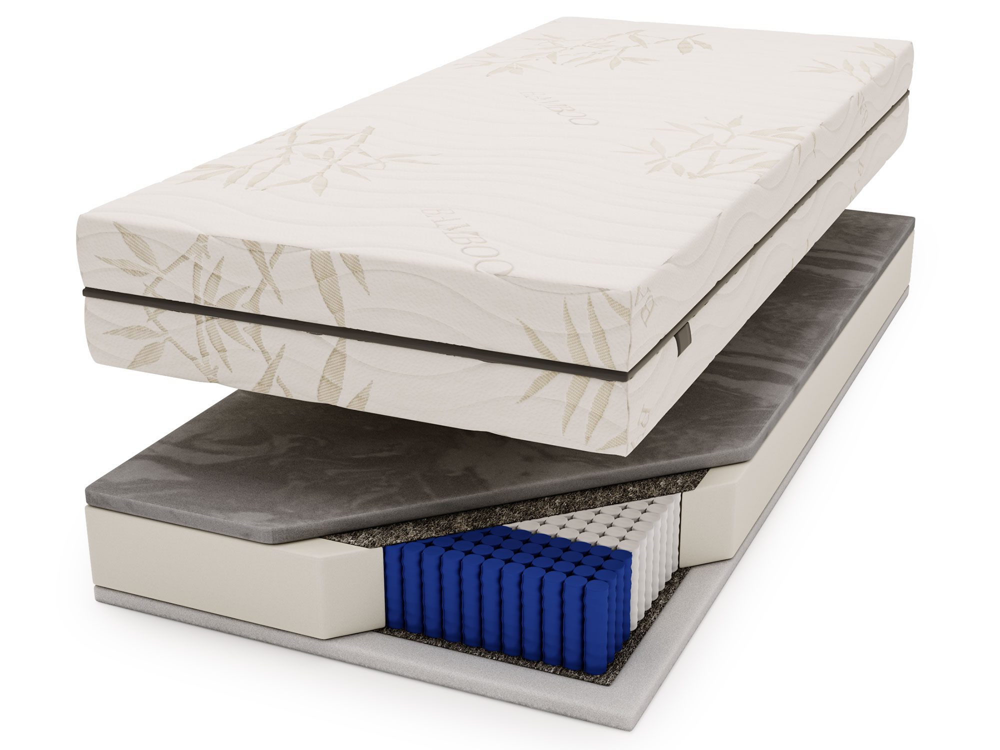 Materac kieszeniowy z pianką wysokoelastyczną i eleganckim pokrowcem