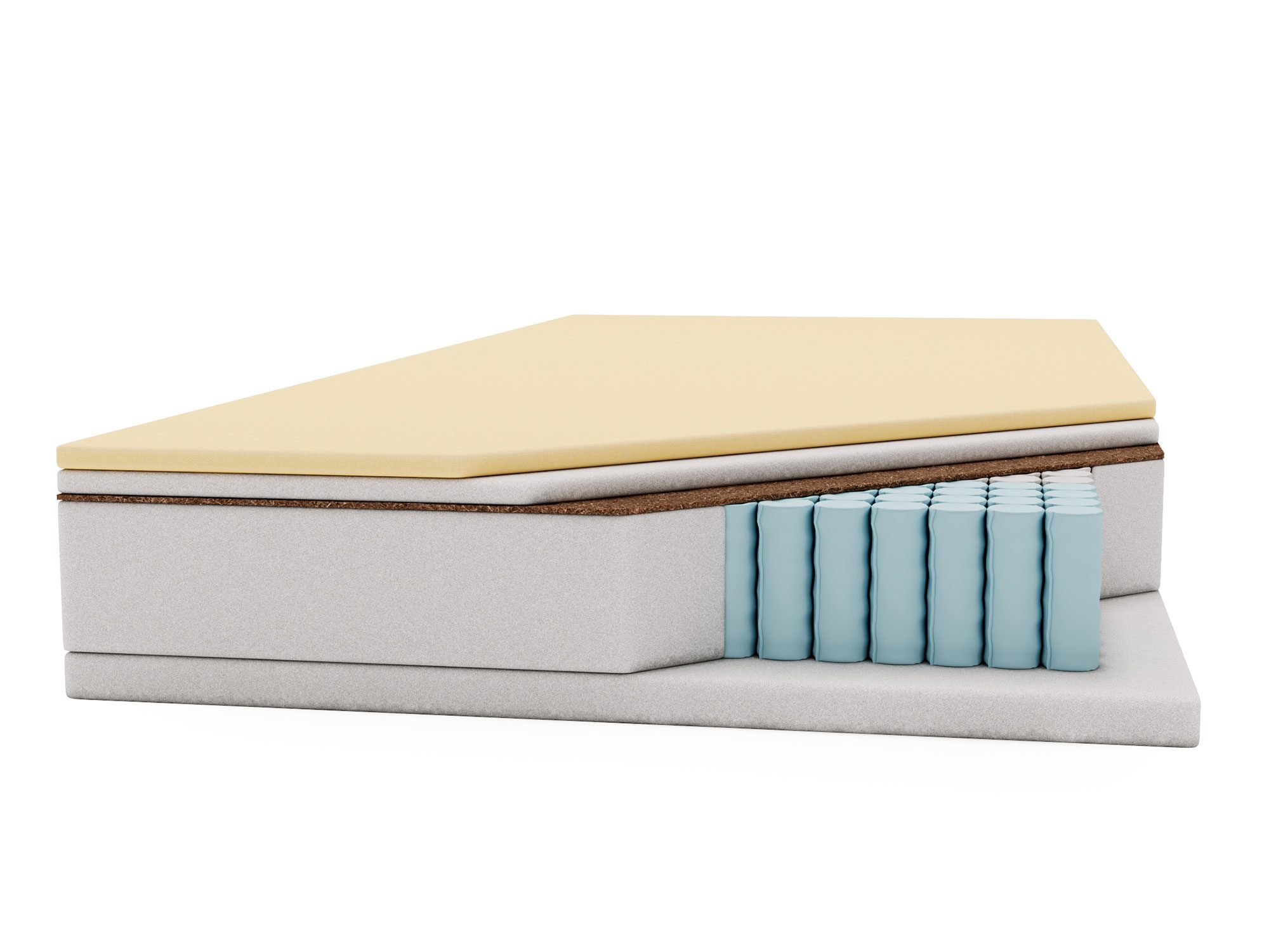 Nowoczesny materac z przekrojem piankowym i sprężynowym