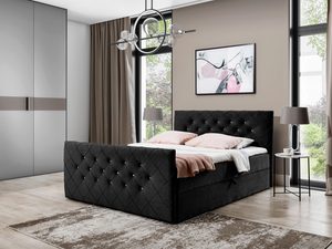 Miniatura 3 - Elegantní čalouněná postel v černé barvě s prošívaným čelem