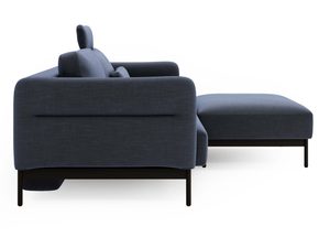 Miniatura 7 - Rohová sedačka tmavě modrý s opěradlem typu kubelkowego a moderním designem
