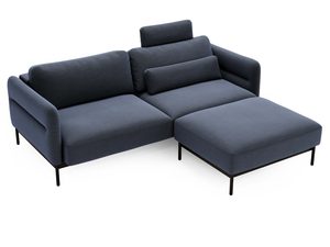 Miniatura 15 - Tmavě modrý rohová sedačka z hlubokým sedákem a moderním designem