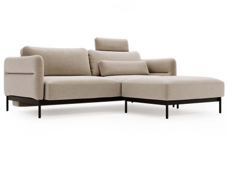 Narożnik beżowy z nowoczesnym siedziskiem i stabilną ramą