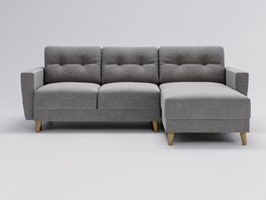 Miniaturka 3 - Kompaktowa sofa narożna w jasnej szarości z niskim oparciem