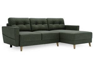 Miniaturka 8 - Zielona narożna sofa z wysokimi oparciami i prostymi liniami