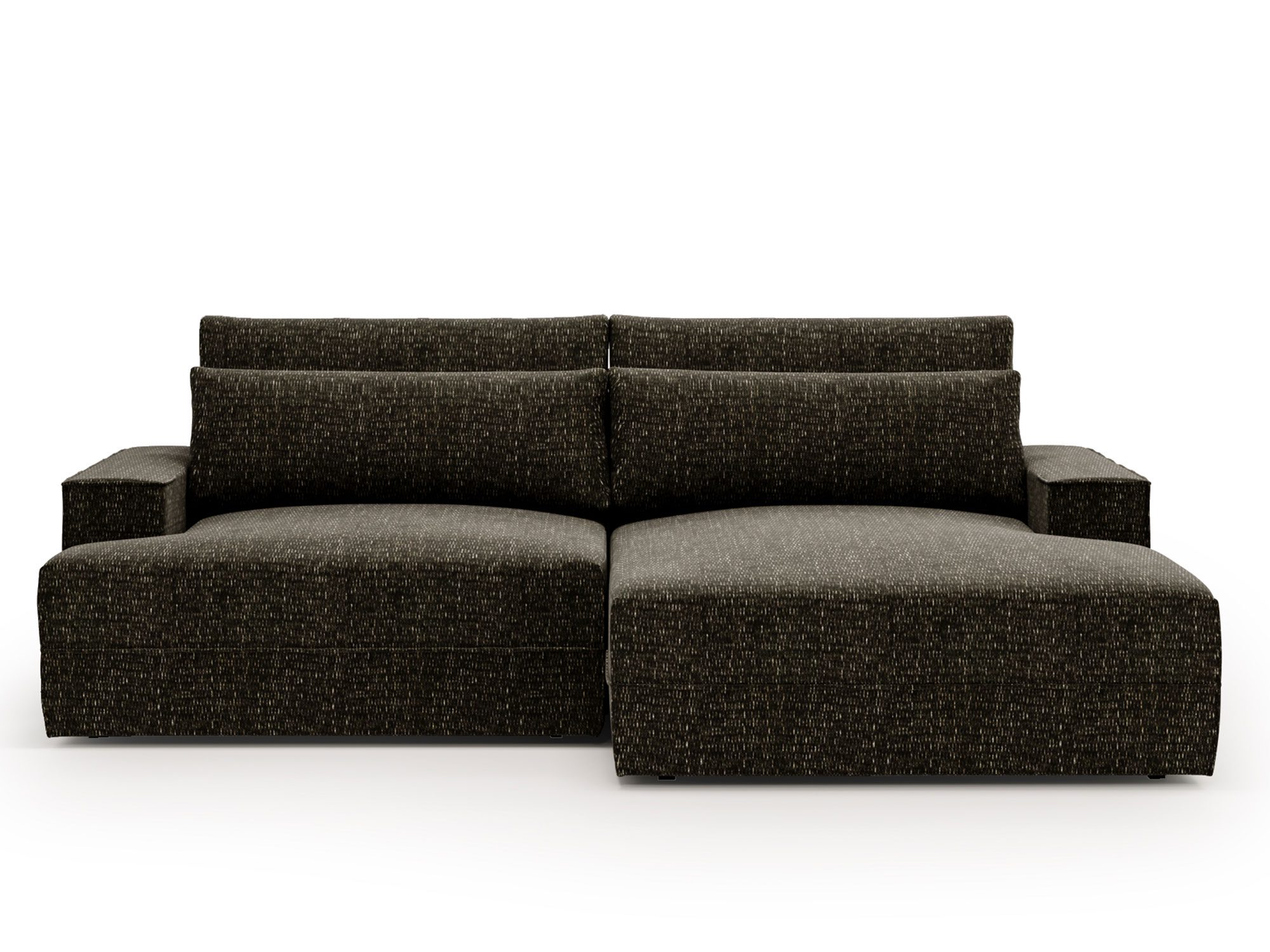 Brązowa sofa modułowa z tapicerką typu boucle Brązowa sofa modułowa z tapicerką typu boucle