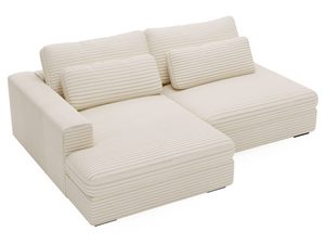 Miniaturka 13 - Jasna sofa modułowa w naturalnym stylu z miękkimi poduchami