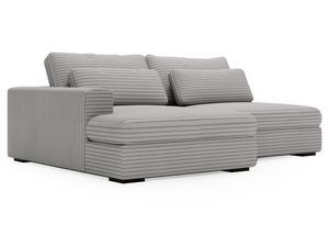 Miniaturka 7 - Kompaktowa sofa szara tapicerowana z wysokimi poduszkami