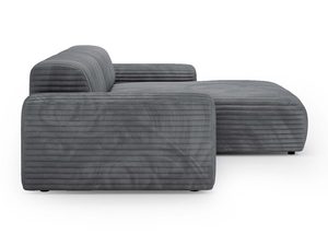 Miniaturbild 15 - Grauer Ecksofa Cord puszysty profil seitlich