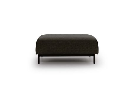 Ciemna pufa nowoczesna tapicerowana z miękkim wypełnieniem