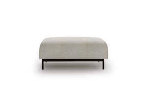 Miniaturka 1 - Jasna pufa do salonu w stylu nowoczesnym z metalowymi nóżkami