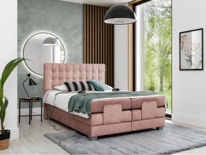 Miniatura 10 - Kontinentální postel v barvě růžovým s prošívaným čelem – elegantní postel do ložnice, idealne do romantycznych interiérů.
