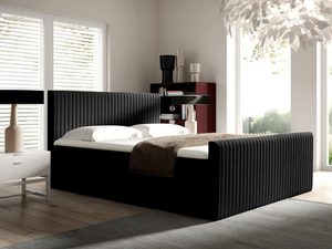 Miniatura 7 - Černé postel s dekorativním prošitím a žebrovanou bočnicí