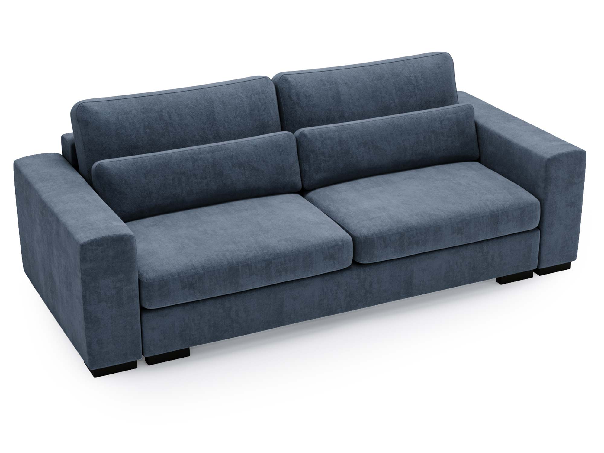 Sofa granatowa z klasycznym wykończeniem i prostą formą