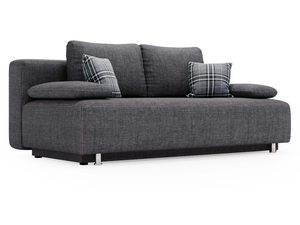 Miniaturka 15 - Ciemnoszara sofa z tekstylnym wykończeniem i prostym stylem