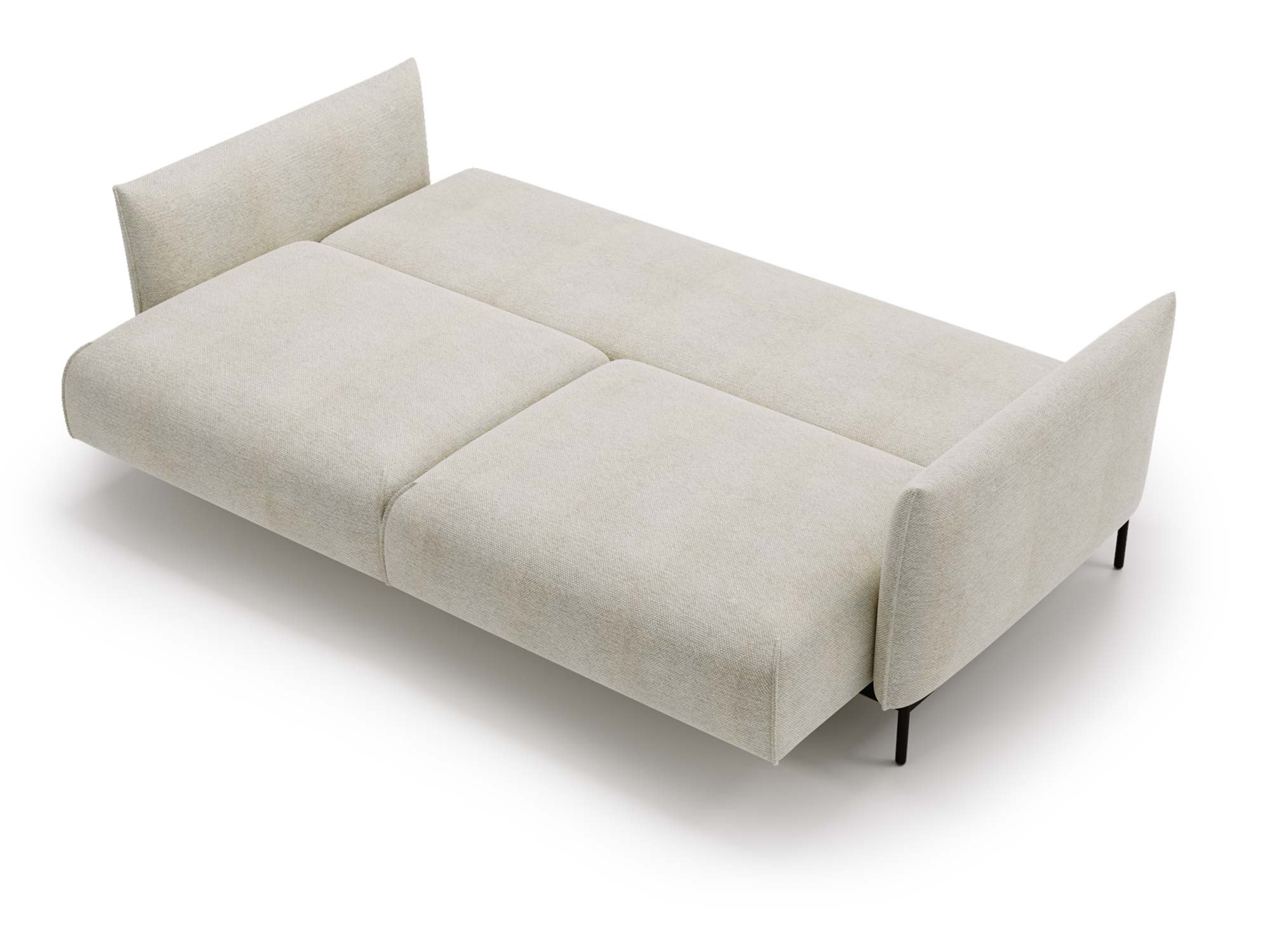 Minimalistyczna sofa beżowa tapicerowana do salonu w stylu skandynawskim